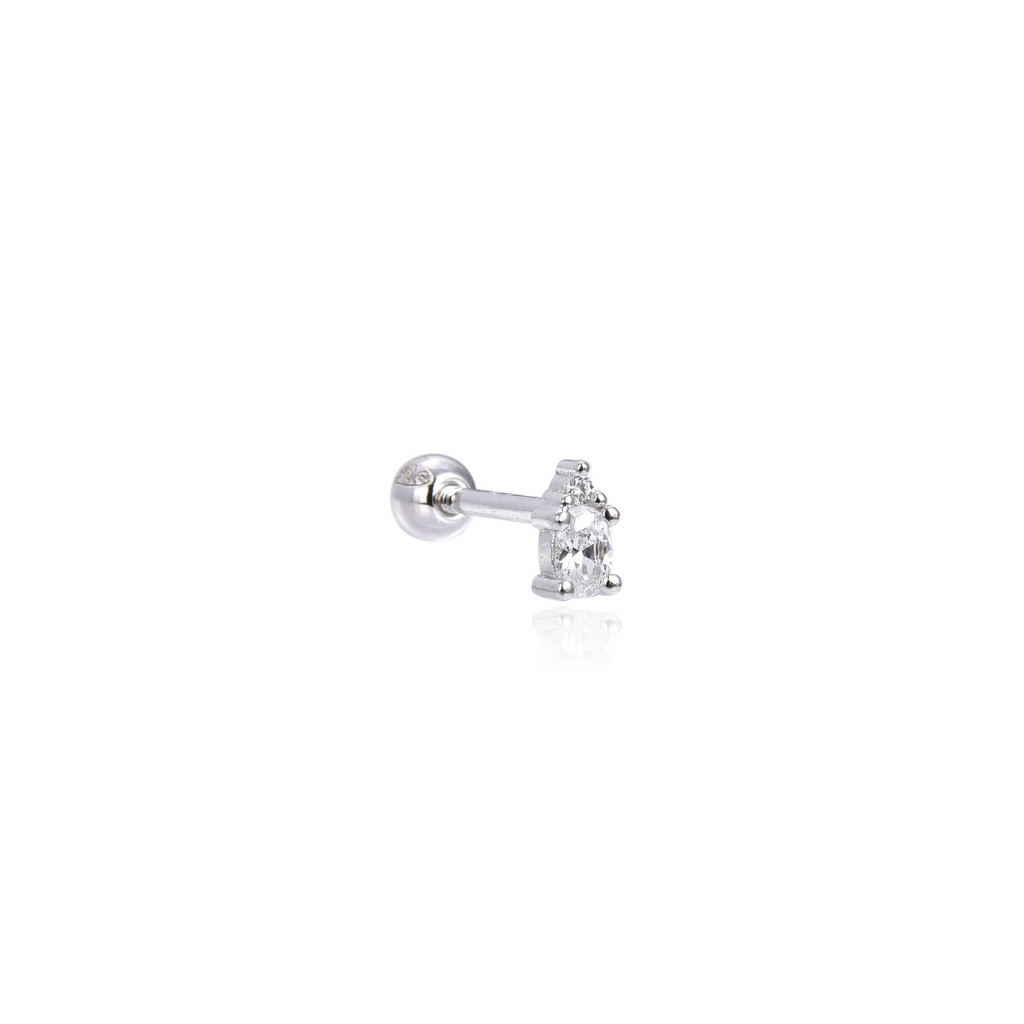 Puces d'oreilles insertion et cœur poire Simple Heart - BLANC – Gena Jewelry