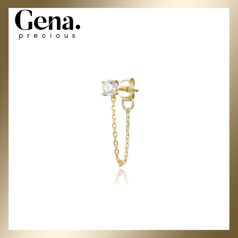 Mono Earring Stone Gena Precious - YELLOW GOLD &amp; DIAMOND