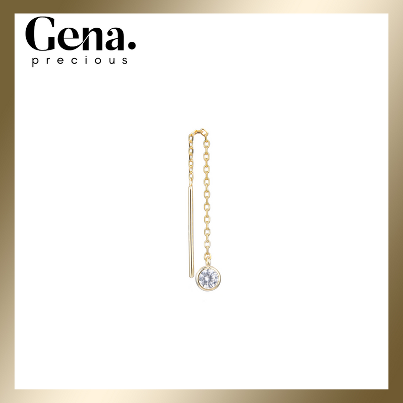Mono Boucle petite chaîne Gena Precious - OR JAUNE & DIAMANT