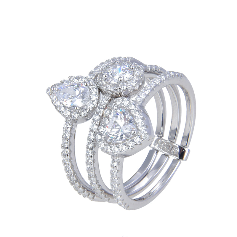 Bague Three Sides - BLANC