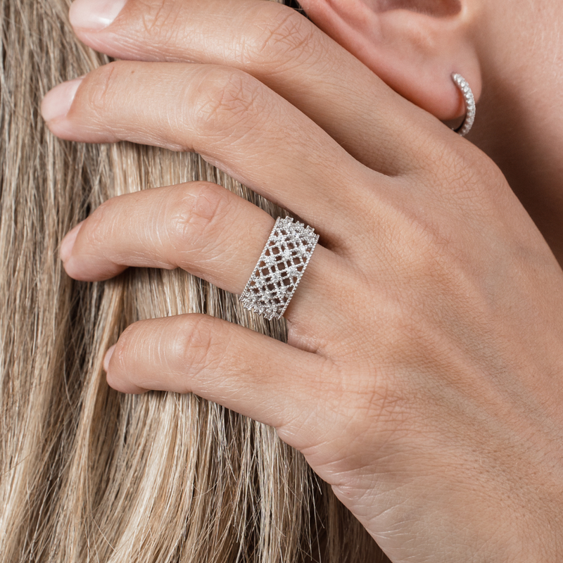 Bague dentelle Gala - BLANC