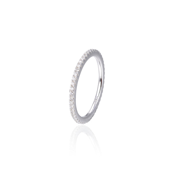 Simple Three Sides hoop ring - WHITE