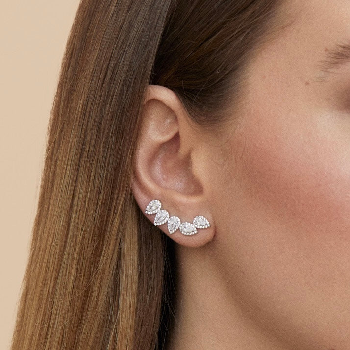 Boucles d'oreilles cinq poires Gala - BLANC