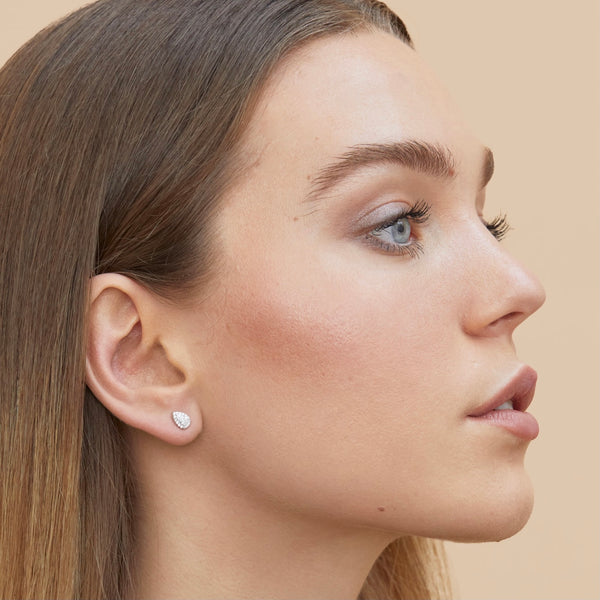 Sweet Pear Stud Earrings - WHITE