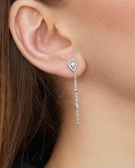 Boucles d'oreilles pur Infini Poire - BLANC