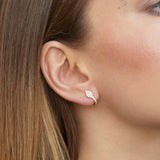 Sweet Pear mini creole clasp earrings - WHITE