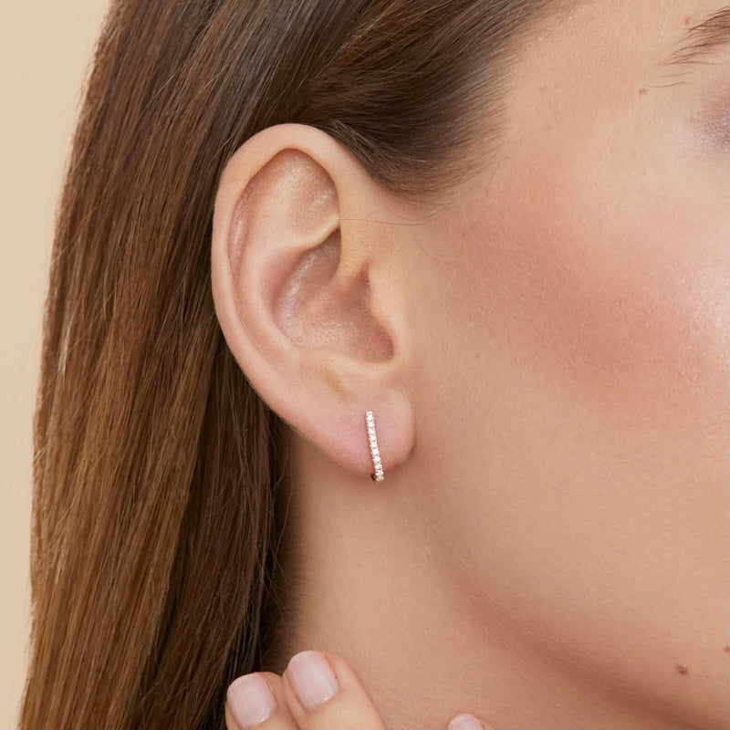 Mini créoles pendantes Intemporel - ROSE