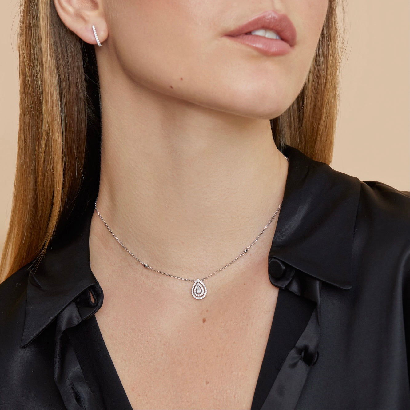 Collier deux rangs Infini Poire - ROSE