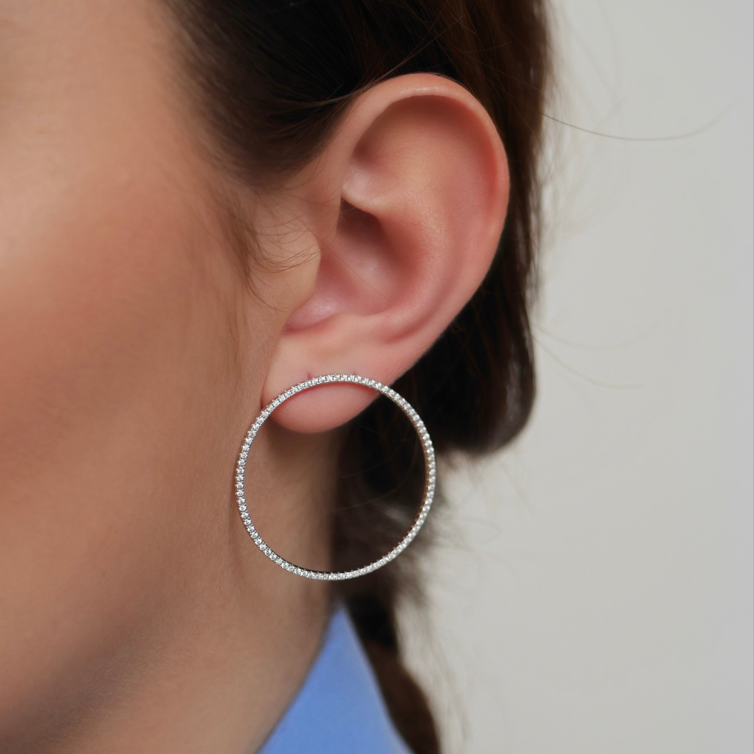 Boucles d'oreilles sphères Intemporel - BLANC