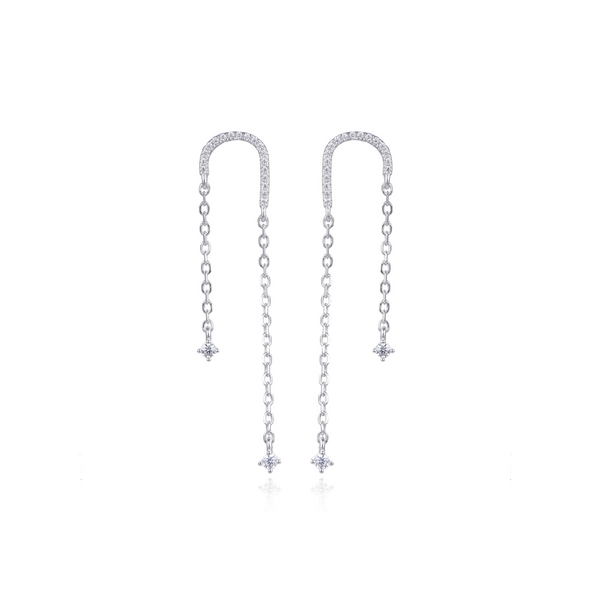 Claire chain earrings - WHITE